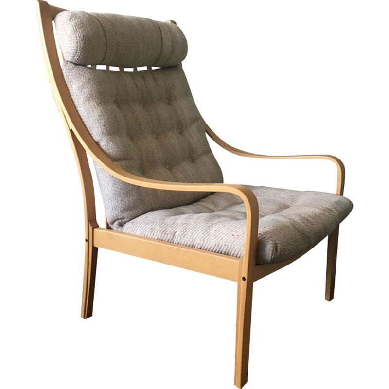 Scandinavian Vintage Chair in beech and wool