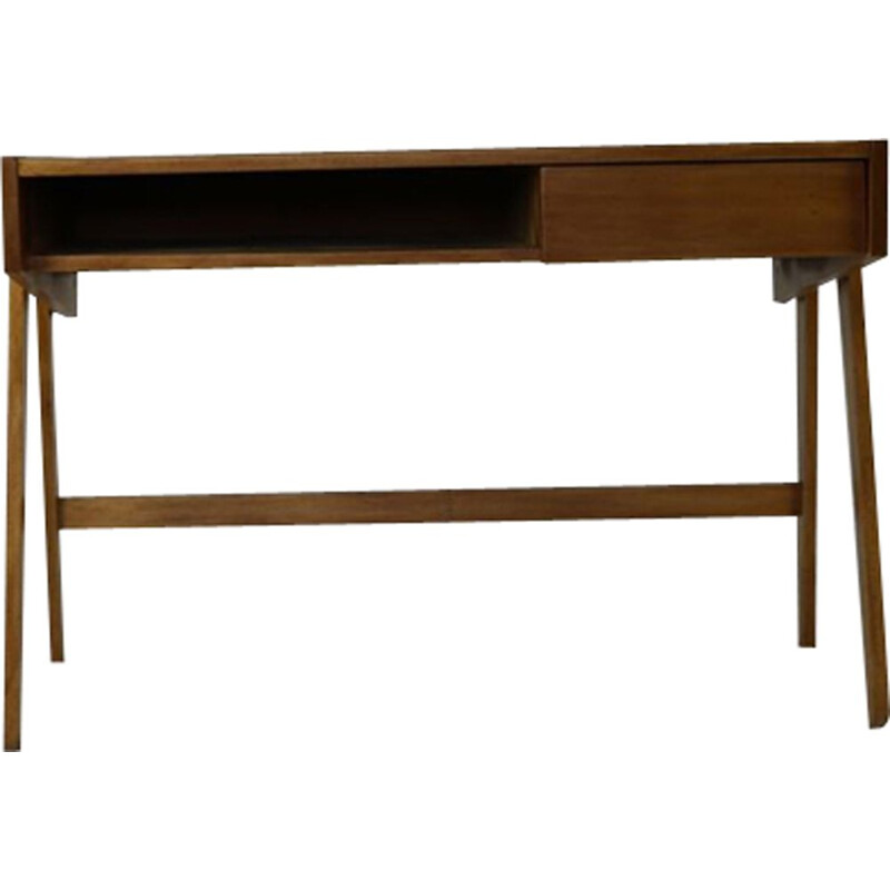 Bureau Vintage de formica et bois avec tiroir