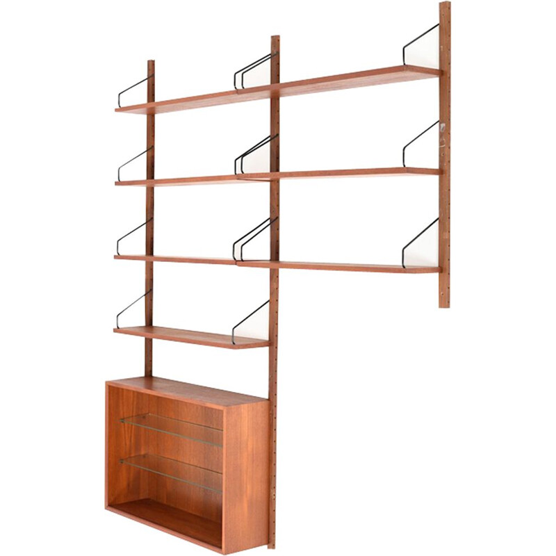 Vintage wall system in teak by Poul Cadovius