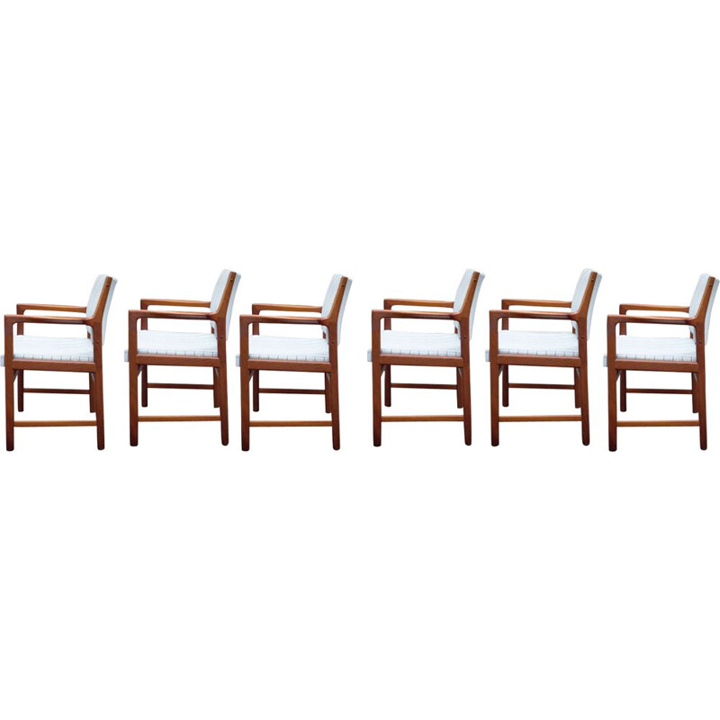 Set of 6 vintage armchairs in teak by Karl Erik Ekselius for J.O. Carlsson