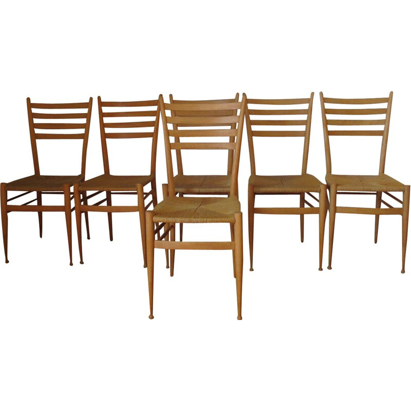 Set of 6 Vintage chairs by Chiavari for Gio Ponti 