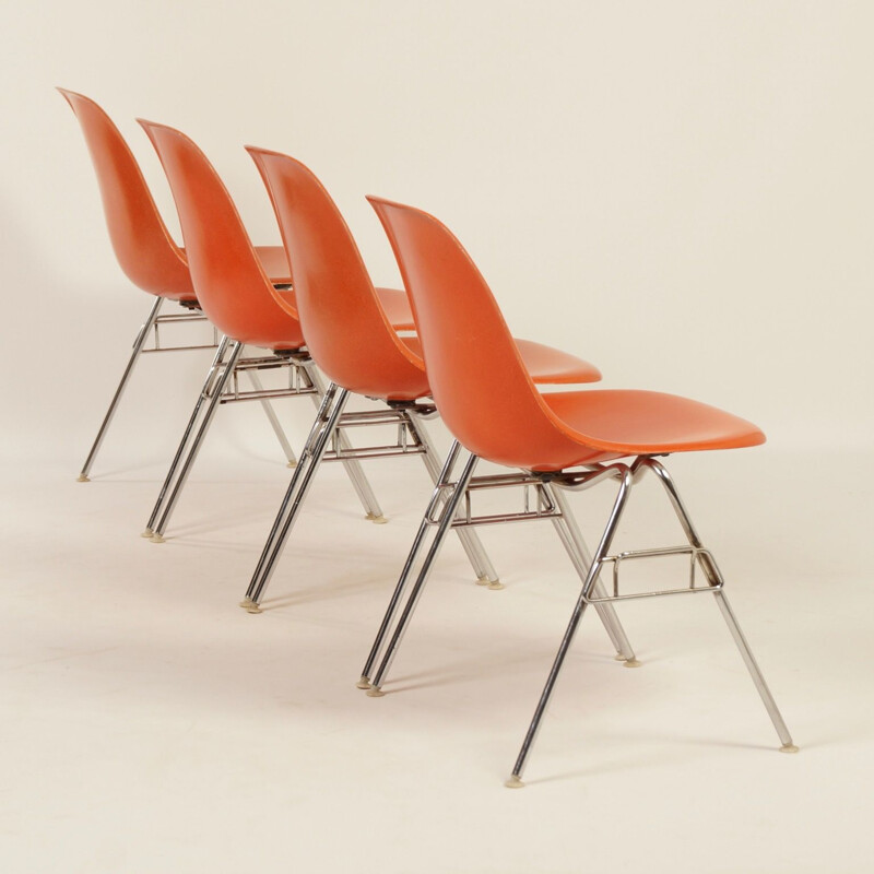 Vintage set of 4 DSS chairs by Eames for Herman Miller