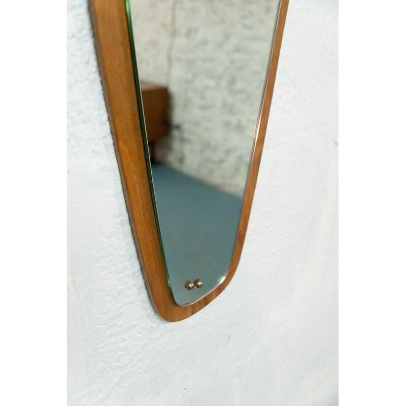 Miroir asymétrique vintage en chêne