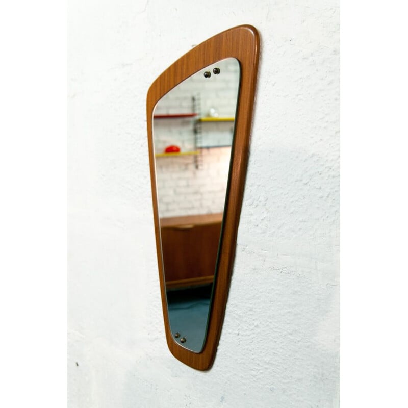 Vintage Scandinavian asymmetrical mirror