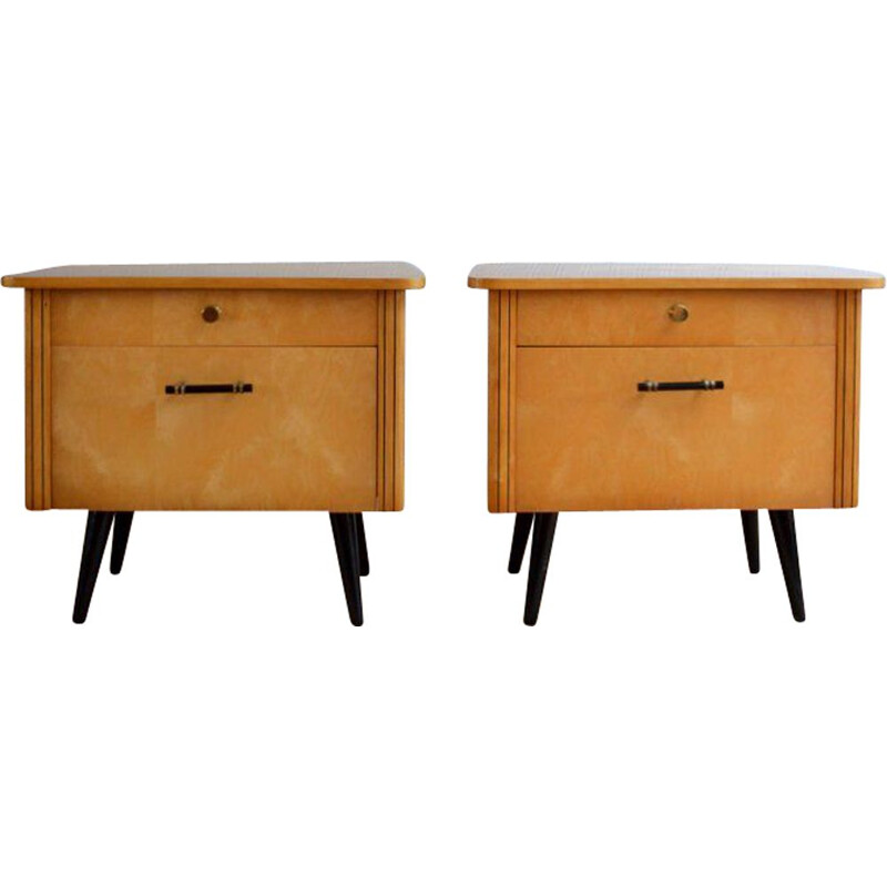 Vintage 2 bedisde tables in lacquered wood