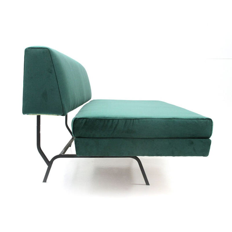 Italian sofa bed in green velvet