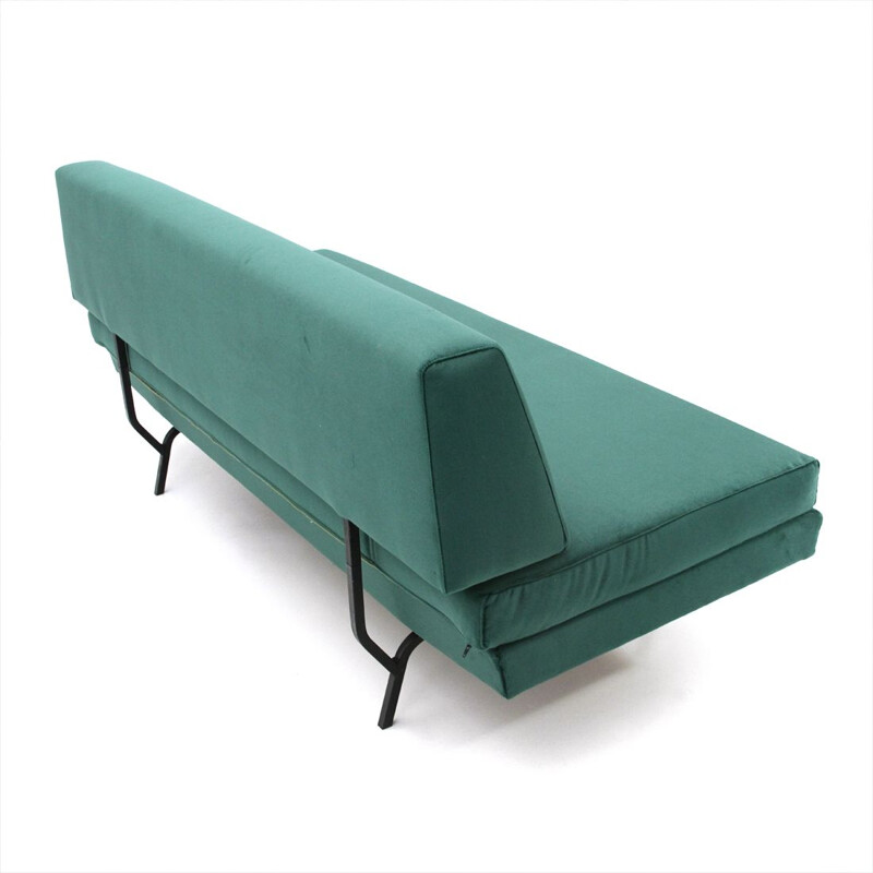 Italian sofa bed in green velvet