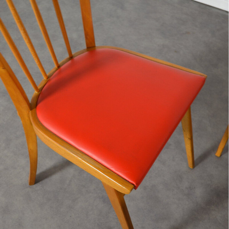 Vintage orange & white dining set in wood and formica