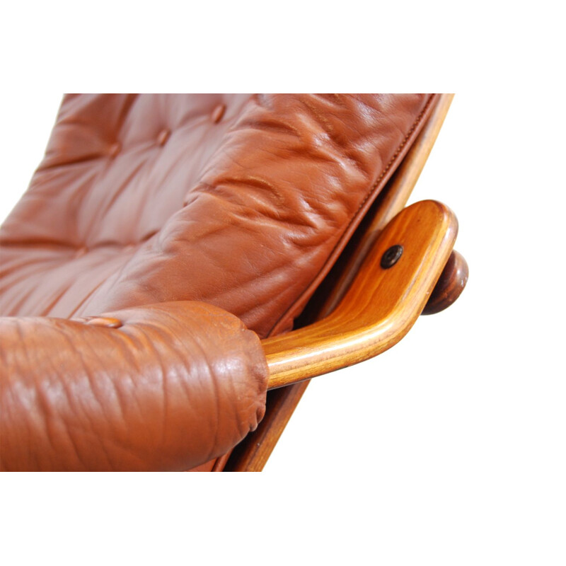 Vintage Chair in brown leather by Göte MÖBEL