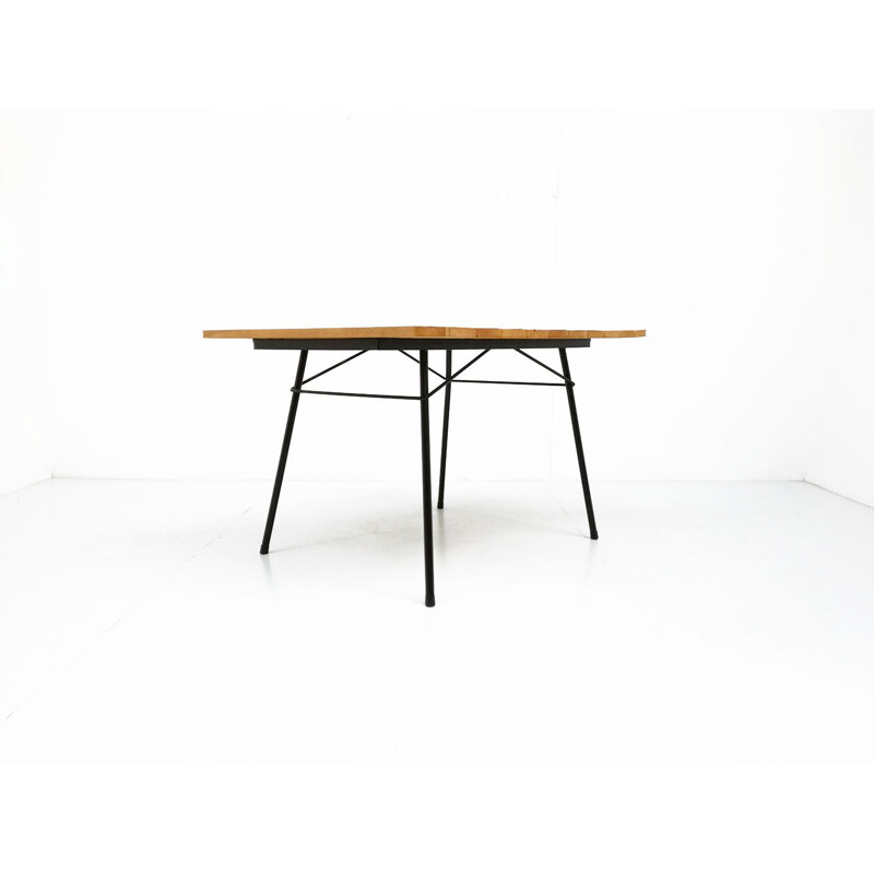 Vintage modernist table in ash and steel