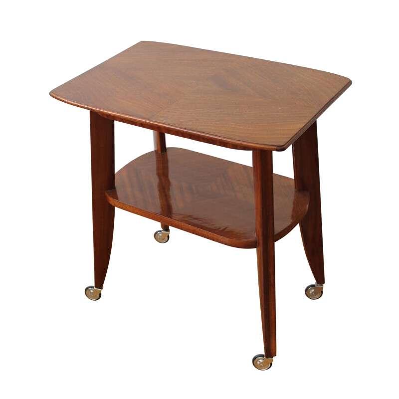 Vintage mahogany wood serving table