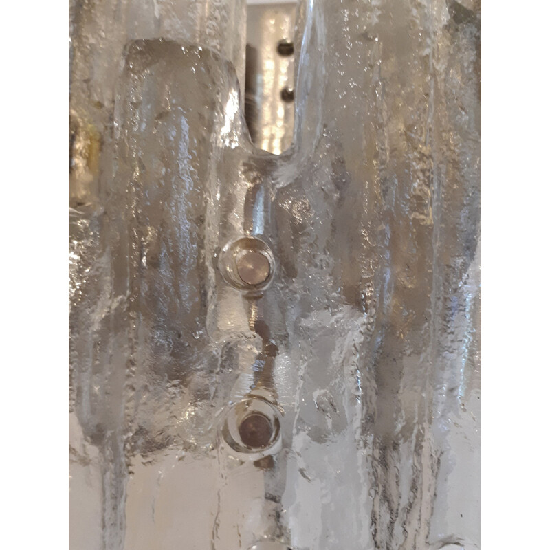 Glass Vintage Wall lamp of ice by J.T. Kalmar for Franken KG