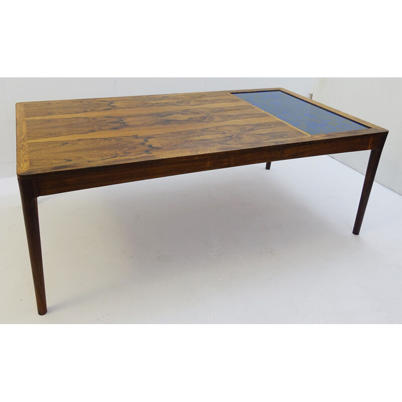 Scandinavian vintage coffee table with tiles, 1970