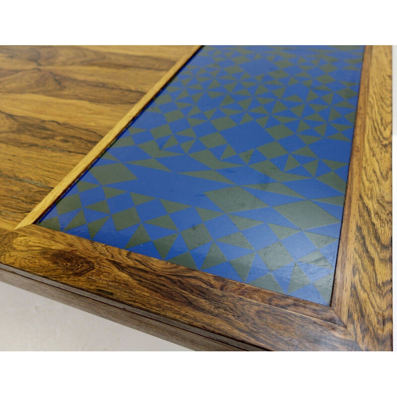 Scandinavian vintage coffee table with tiles, 1970