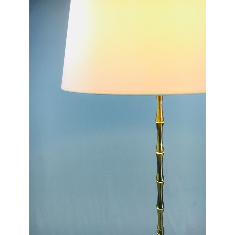 Vintage floor lamp "bamboo" in golden brass