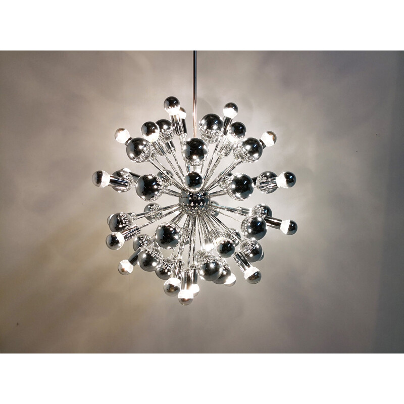 Vintage chandelier sputnik in chrome by Cosack