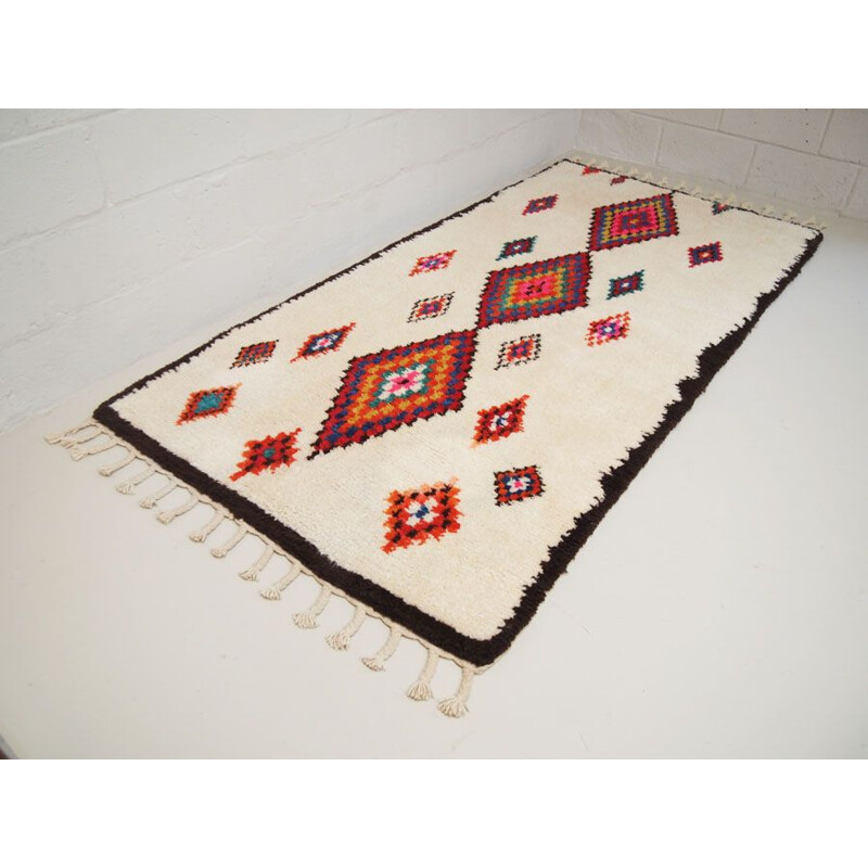 Vintage handwoven Moroccan Azilal carpet