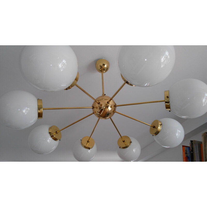 Vintage Sputnik chandelier in brass