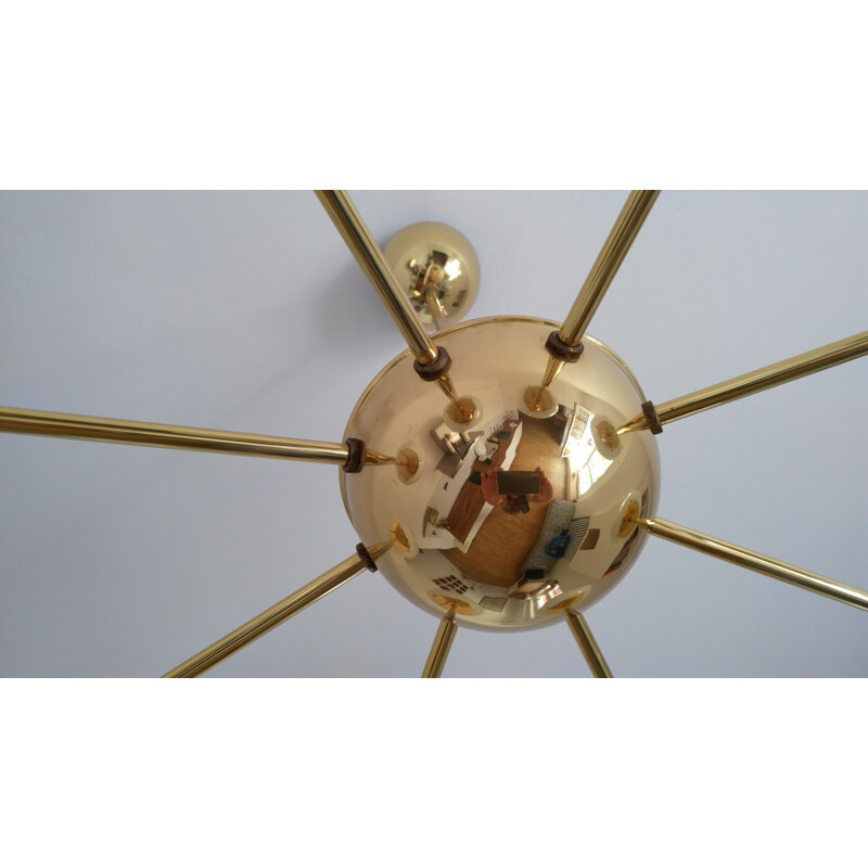 Lustre vintage Sputnik en laiton