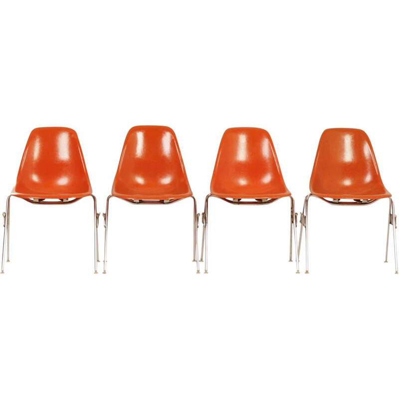 Vintage set of 4 DSS chairs by Eames for Herman Miller