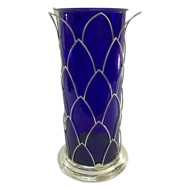 Vintage Vase aus blauem Muranoglas von Munari, Italien 1980