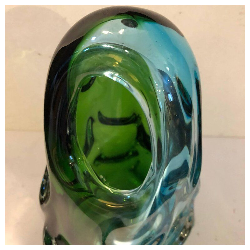 Vintage green vase in Murano glass