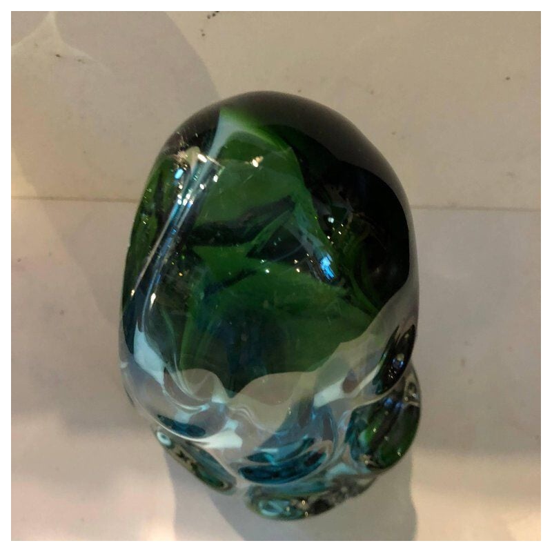 Vintage green vase in Murano glass