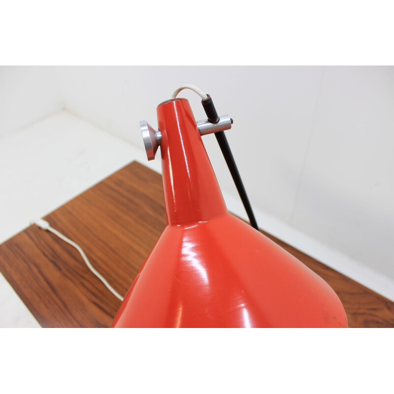 Vintage red table lamp by Josef Hurka