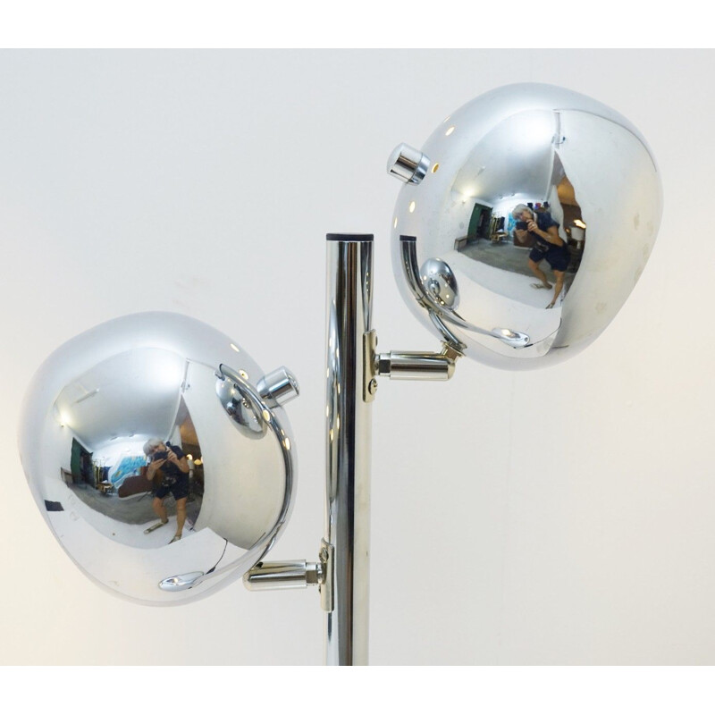 Set of 2 vintage table lamps in chrome