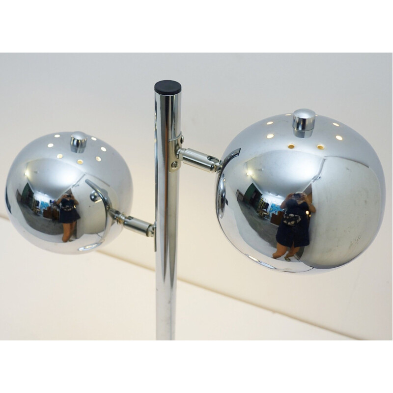 Set of 2 vintage table lamps in chrome