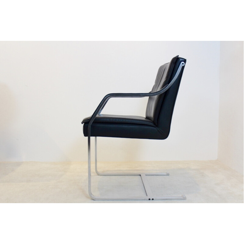 Suite vintage de 4 chaises en cuir par Rudolf B. Glatzel - 1980