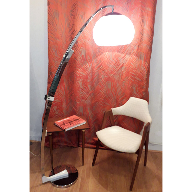 Vintage floor lamp in chromed metal by Reggiani 