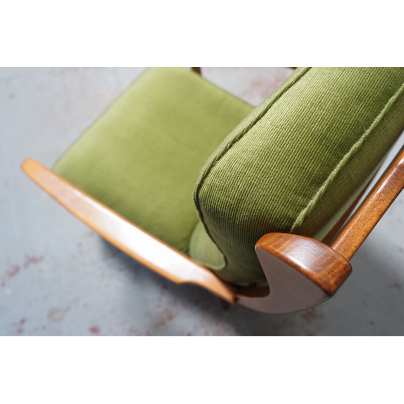 Vintage Swedish green High Back Armchair