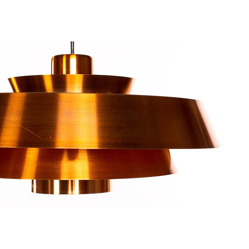 Vintage "Nova" pendant lamp in Copper by Jo Hammerbog for Fog & Morup