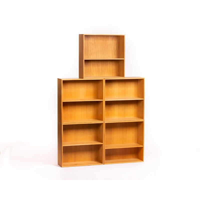 3-block vintage bookcase in oak by Mogens Koch for Rud Rasmussen