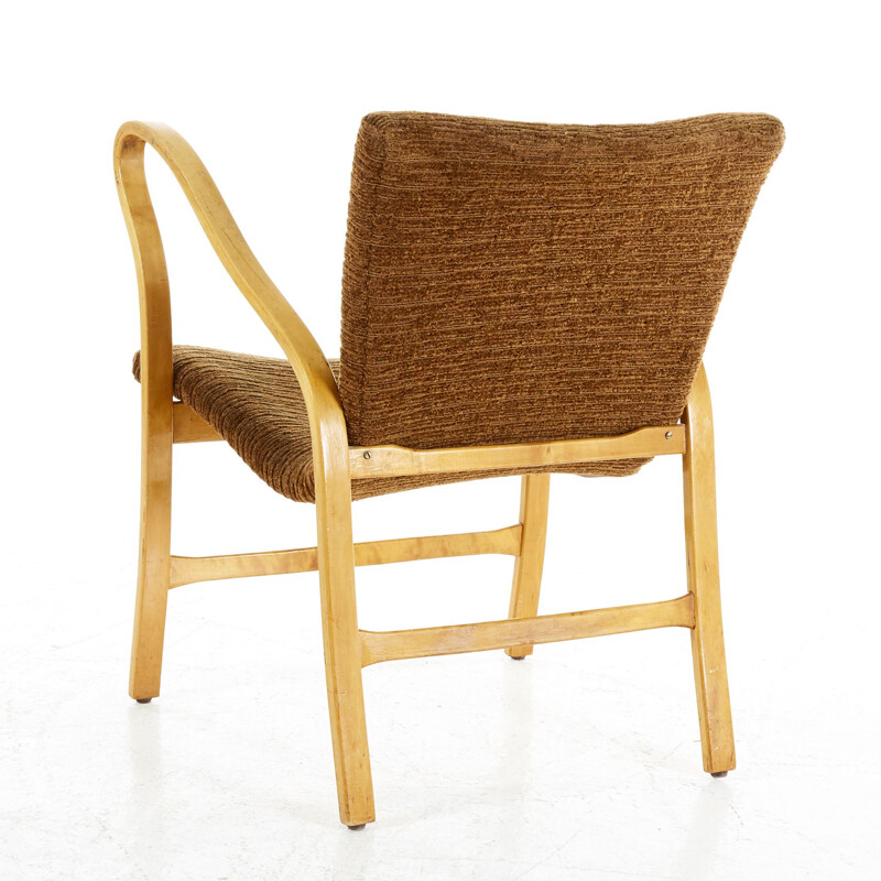 Fauteuil & Ottoman marrons par Gustav Axel Berg