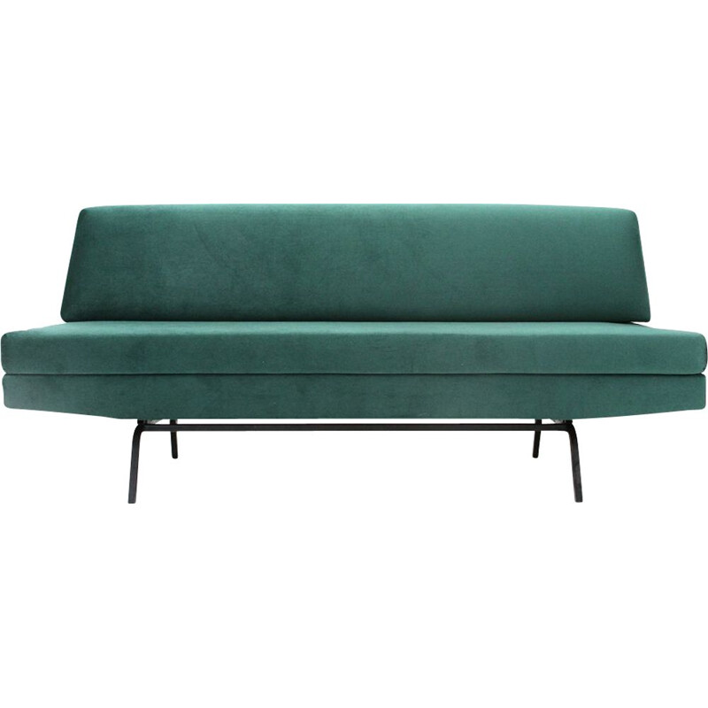 Italian sofa bed in green velvet