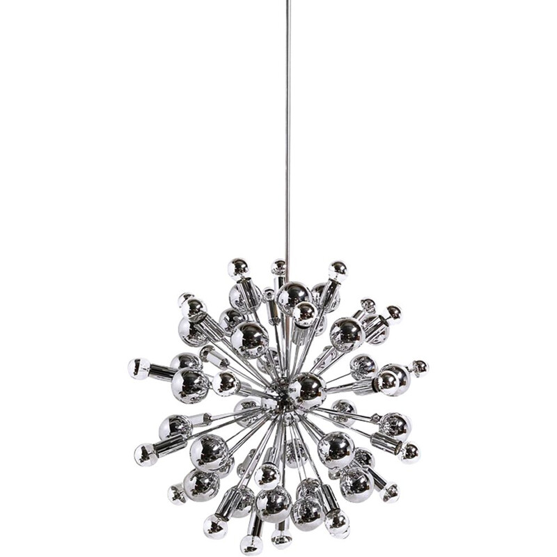 Vintage chandelier sputnik in chrome by Cosack