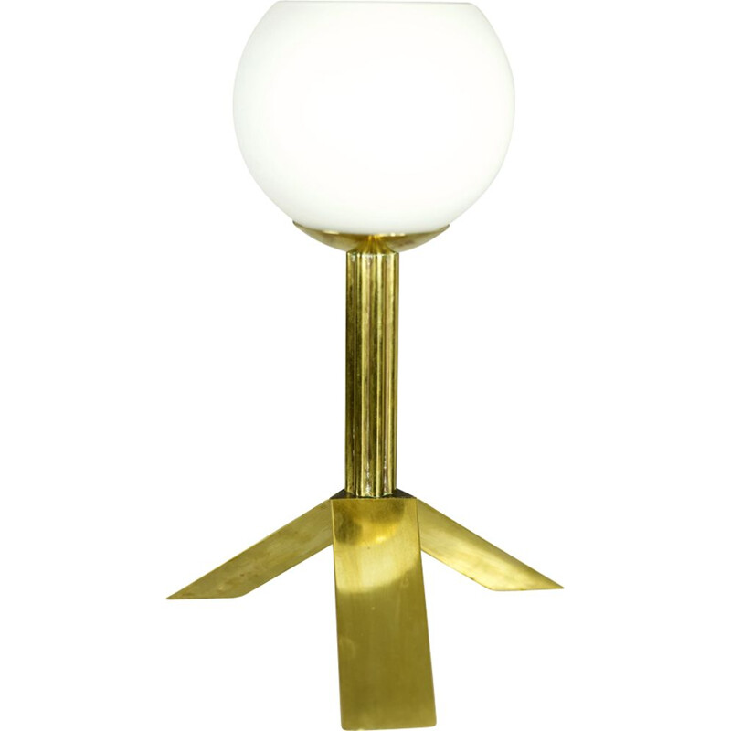 Lámpara trípode de opalina vintage