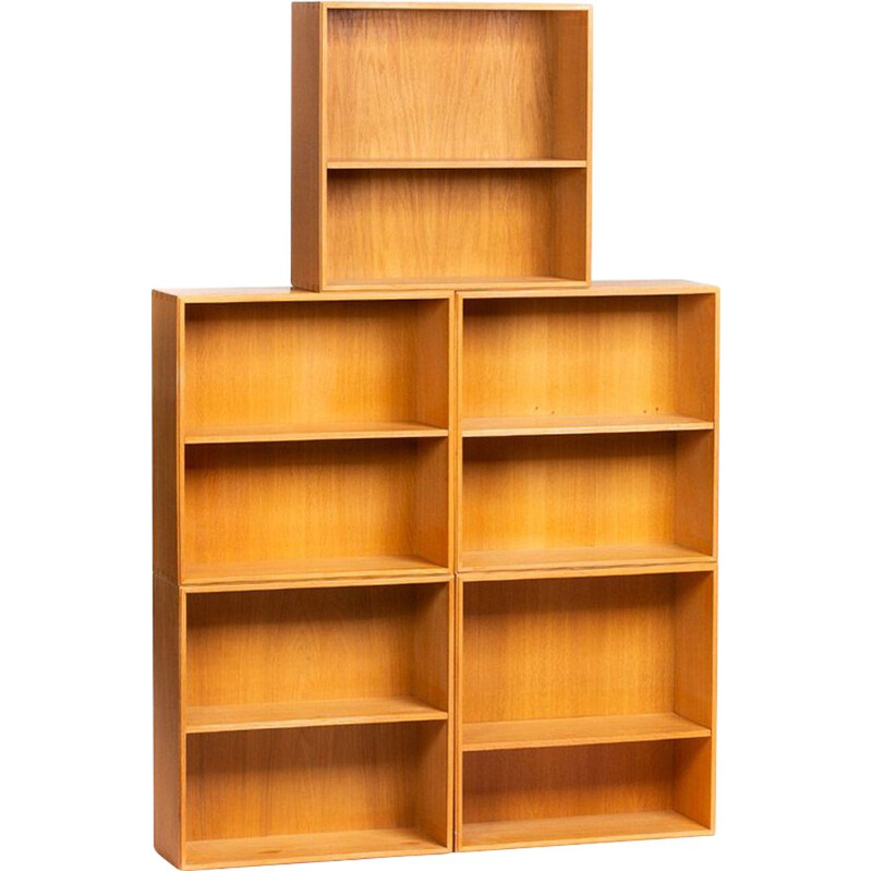 3-block vintage bookcase in oak by Mogens Koch for Rud Rasmussen