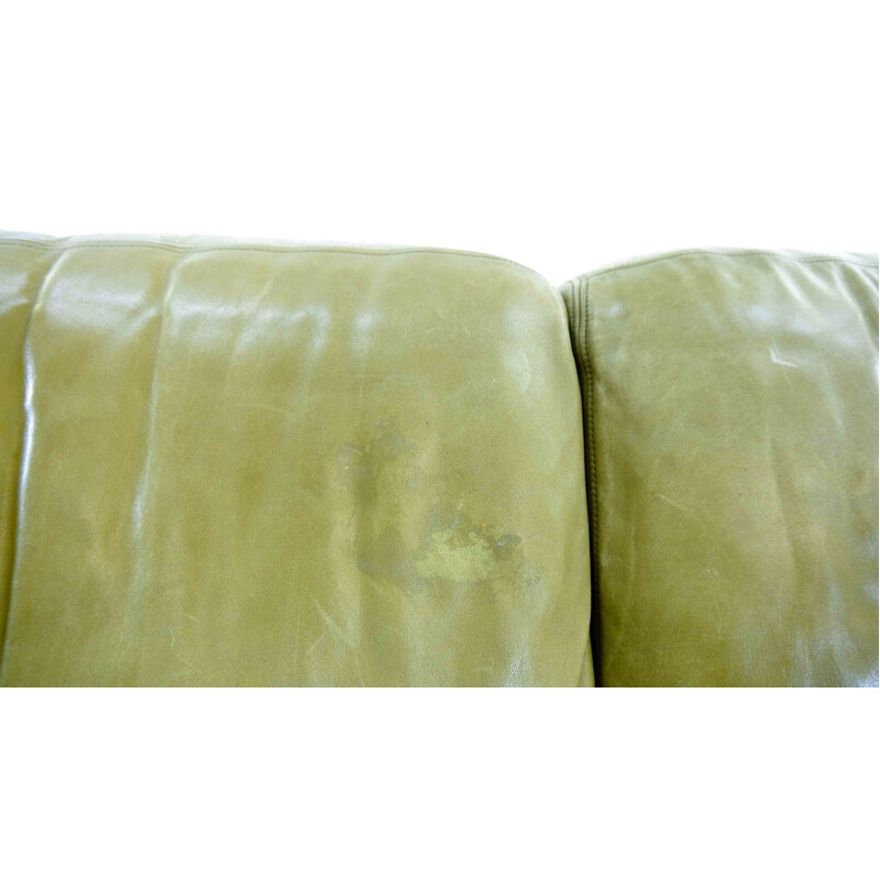 Canapé lit vert vintage DS 76 en cuir par de Sede