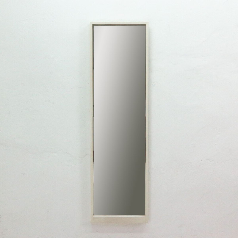 Vintage large wall mirror with white frame