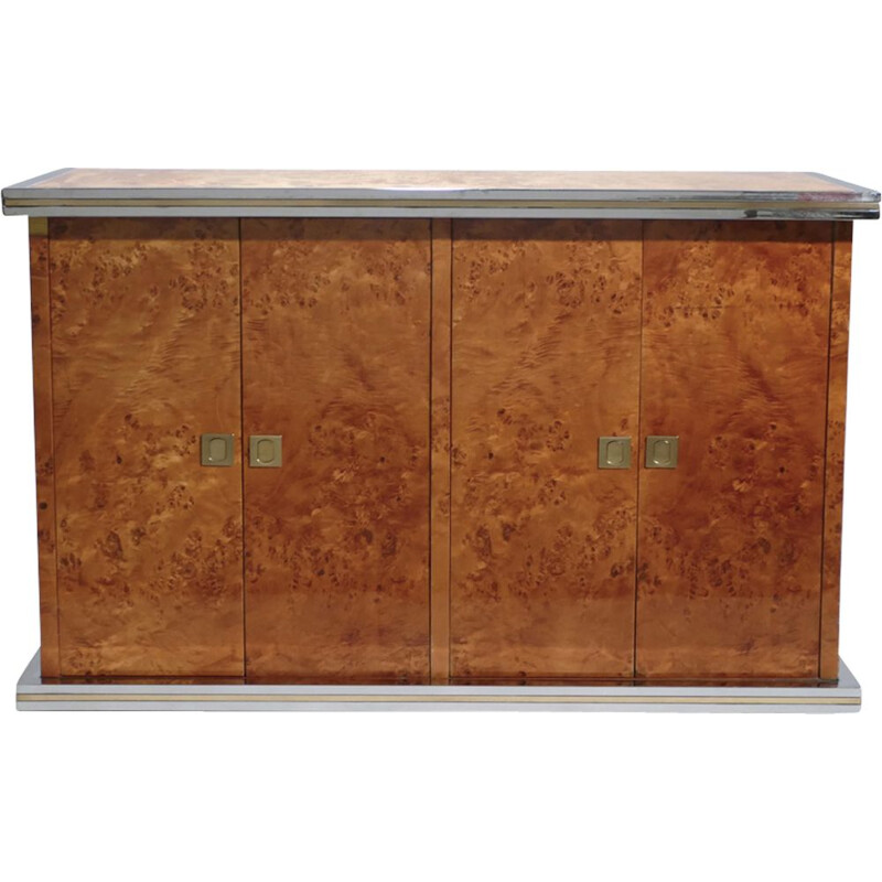 Vintage sideboard in brass and chrome 1970s