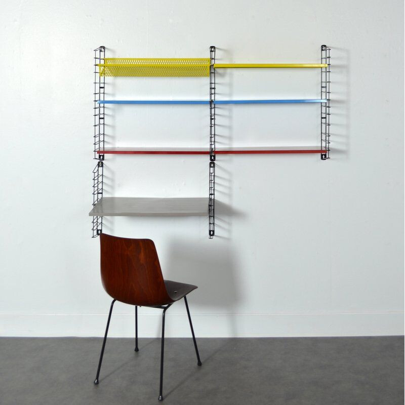 Large vintage modular wall shelf by D.Dekker for Tomado Holland