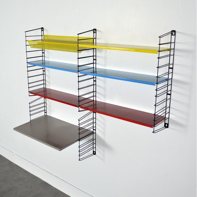 Large vintage modular wall shelf by D.Dekker for Tomado Holland