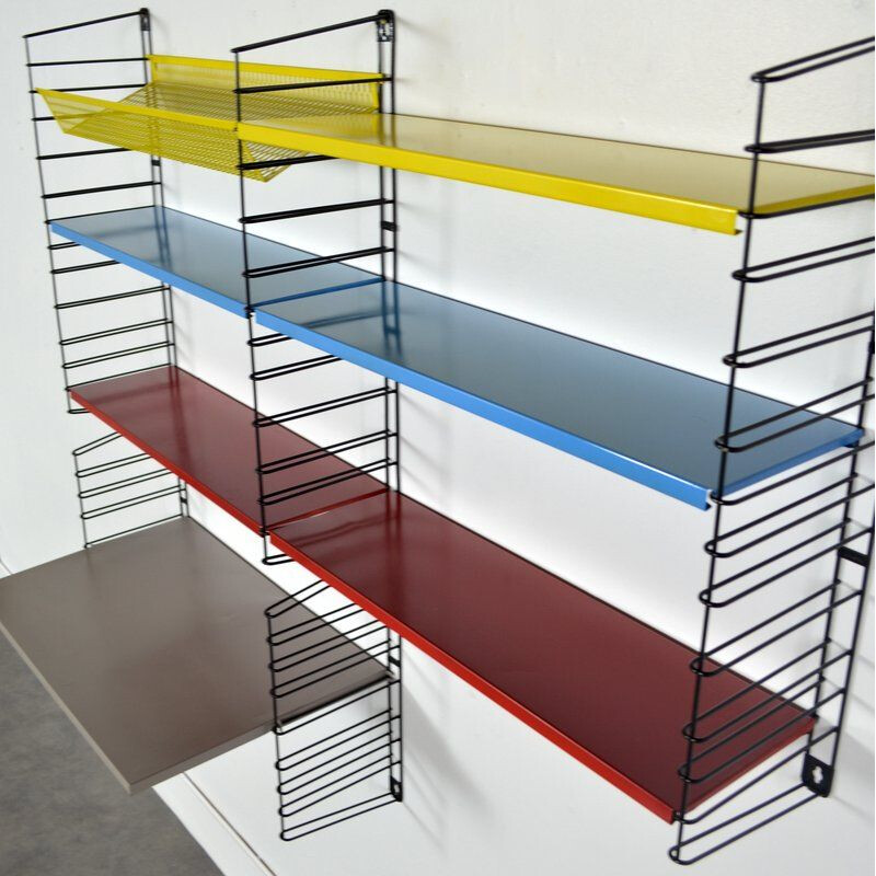 Large vintage modular wall shelf by D.Dekker for Tomado Holland