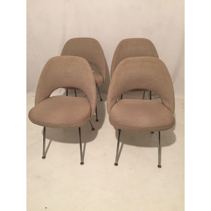 Set of 4 beige Conference chairs, Eero SAARINEN - 1960s