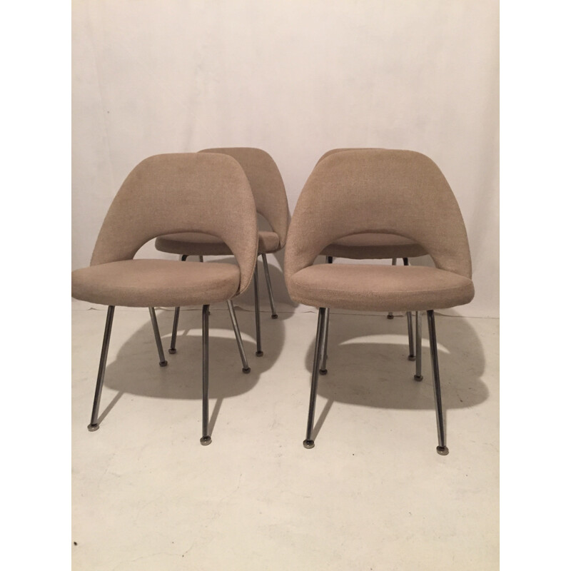 Set of 4 beige Conference chairs, Eero SAARINEN - 1960s