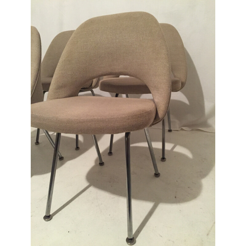 Set of 4 beige Conference chairs, Eero SAARINEN - 1960s