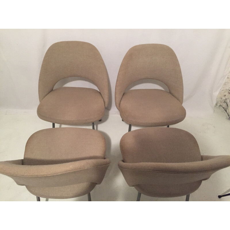 Set of 4 beige Conference chairs, Eero SAARINEN - 1960s